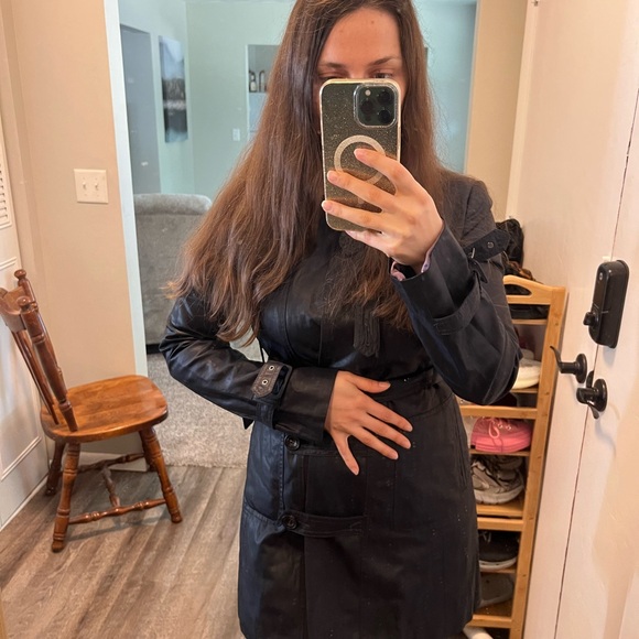 7 for all mankind black trench coat - Picture 3 of 7